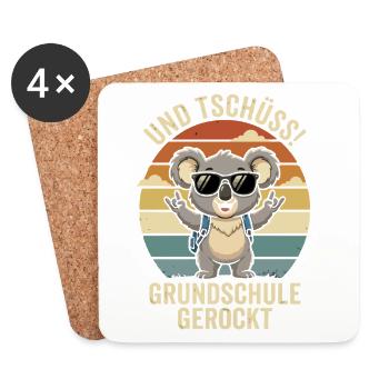 Und Tschuess Grundschule Rocked - Untersetzer (4er-Set) - Weiß - Vorne
