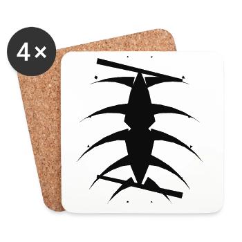 Silhouette à réaction à plusieurs niveaux - Dessous de verre (lot de 4) - blanc - Devant