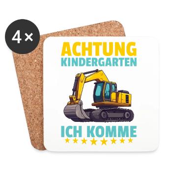 ich bin ein Kindergartenkind Kindergarten Einhorn - Untersetzer (4er-Set) - Weiß - Vorne