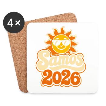 Samos Sun 2026 Rétro - Dessous de verre (lot de 4) - blanc - Devant