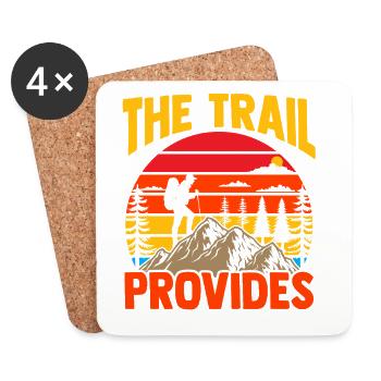 Hiking Mountain Trail Backpacking Outdoors Poaching - Coasters (set of 4) - white - Front