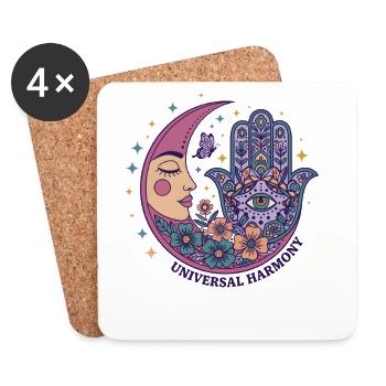 Spiritualité Géométrie Sacrée Harmonie Universelle - Dessous de verre (lot de 4) - blanc - Devant