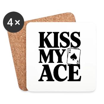 Embrasse mon as - Dessous de verre (lot de 4) - blanc - Devant