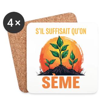 Jardinier Cadeau humour personnalisé - Dessous de verre (lot de 4) - blanc - Devant