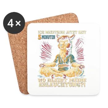 Alpaka Geschenk Yoga Freundin Geburtstag - Untersetzer (4er-Set) - Weiß - Vorne