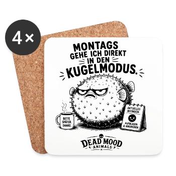 Montags gehe ich direkt in den Kugelmodus - Untersetzer (4er-Set) - Weiß - Vorne