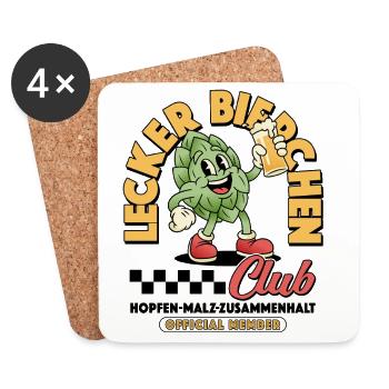 Lecker Bierchen Club Bier Bierliebhaber - Untersetzer (4er-Set) - Weiß - Vorne