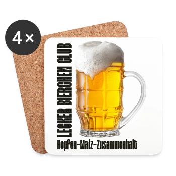 Lecker Bierchen Club Bier Bierglas  - Untersetzer (4er-Set) - Weiß - Vorne