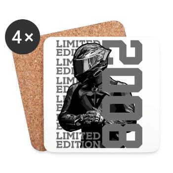 LIMITED EDITION 2008 MOTORCYCLE 18TH BIRTHDAY - Coasters (set of 4) - white - Front