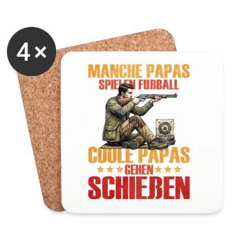 Manche Papas Coole Papas - Untersetzer (4er-Set) - Weiß - Vorne