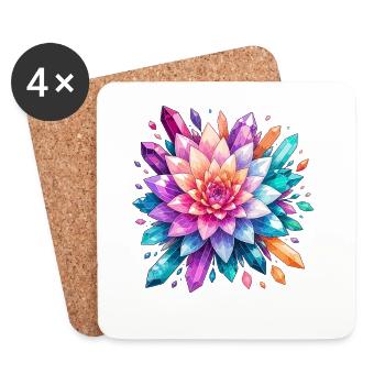 Crystal Rose Color Explosion - Coasters (set of 4) - white - Front