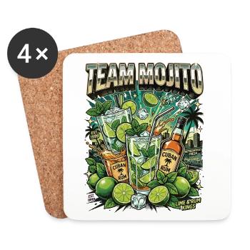 Barman de cocktails Mojito pour enterrement de vie de garçon - Dessous de verre (lot de 4) - blanc - Devant