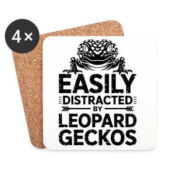 Leopard Gecko Sayings Funny Leopard Gecko Gift - Coasters (set of 4) - white - Front