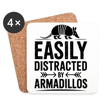 Armadillos Expressions Drôles Cadeau d’Armadillos - Dessous de verre (lot de 4) - blanc - Devant