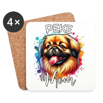 Pekinese Mama - Untersetzer (4er-Set) - Weiß - Vorne