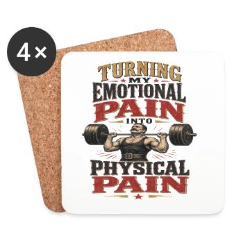 Turning My Emotional Pain Into Physical Pain Gym - Dessous de verre (lot de 4) - blanc - Devant