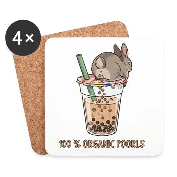 Bubble Tea Boba Drôle de Lapin mignon - Dessous de verre (lot de 4) - blanc - Devant