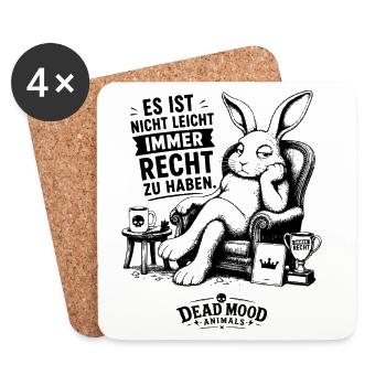 Es ist nicht leicht, immer Recht zu haben - Untersetzer (4er-Set) - Weiß - Vorne