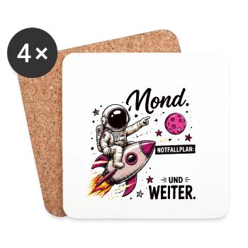 Ziel Mond Notfallplan Und Weiter Motivation - Untersetzer (4er-Set) - Weiß - Vorne
