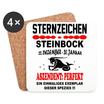 Steinbock Sternzeichen Horoskop Aszendent Perfekt - Untersetzer (4er-Set) - Weiß - Vorne