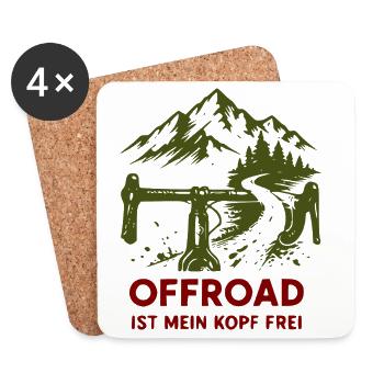 Offroad Freiheit Bergpfad - Untersetzer (4er-Set) - Weiß - Vorne