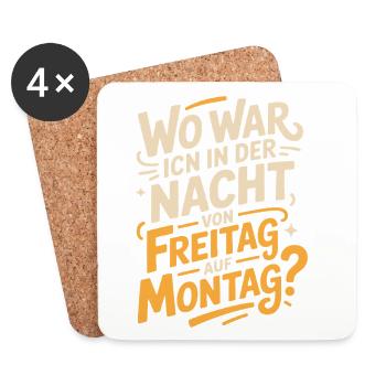 Nacht von Freitag auf Montag Filmriss Party JGA - Untersetzer (4er-Set) - Weiß - Vorne