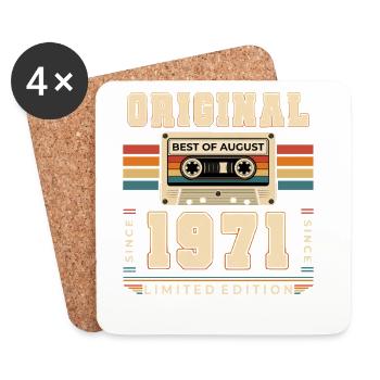 Cadeau du 55e anniversaire Août 1971 - Dessous de verre (lot de 4) - blanc - Devant