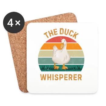 Cadeau Chuchoteur de Canards Drôle drôle d’Amoureux de Canard - Dessous de verre (lot de 4) - blanc - Devant