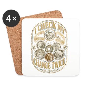 Coin Collector Numismatics Coin Collecting - Coasters (set of 4) - white - Front
