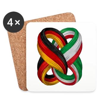 Flags of Germany and Italy - Coasters (set of 4) - white - Front