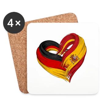Heart of Spain and Germany - Coasters (set of 4) - white - Front