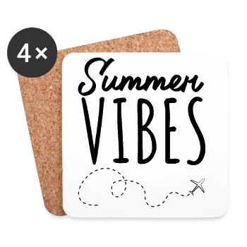 Ambiances d’été – Les vacances commencent - Dessous de verre (lot de 4) - blanc - Devant