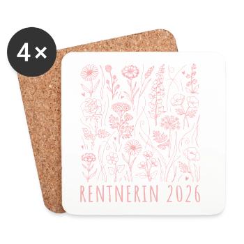 Retiree 2026 Wildflower Pattern Retirement - Coasters (set of 4) - white - Front