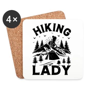 Hiking Lady Mountain Hiking Girls - Untersetzer (4er-Set) - Weiß - Vorne