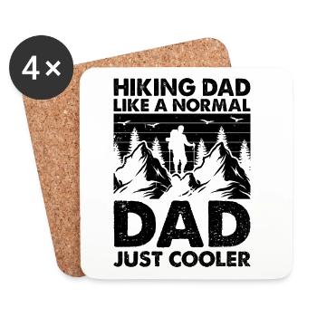 Père de randonnée comme un père normal Juste plus cool - Randonnée - Dessous de verre (lot de 4) - blanc - Devant