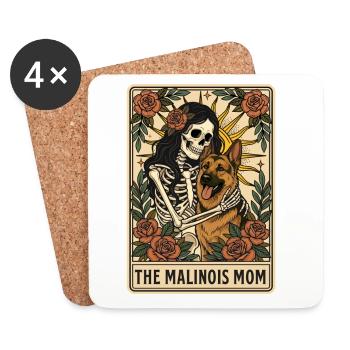 La maman malinois berger belge - Dessous de verre (lot de 4) - blanc - Devant