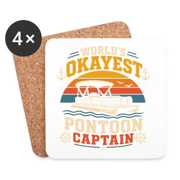 Citation du capitaine de ponton le plus correct du monde sur le bateau - Dessous de verre (lot de 4) - blanc - Devant