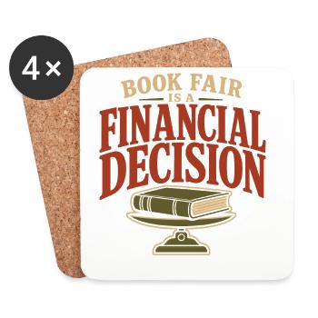 Book fair gift for financially injured people - Coasters (set of 4) - white - Front