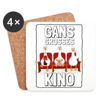 GANS BIG CINEMA - with frame black - Coasters (set of 4) - white - Front