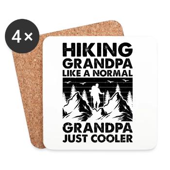 Hiking grandpa like a normal grandpa just cooler - Coasters (set of 4) - white - Front