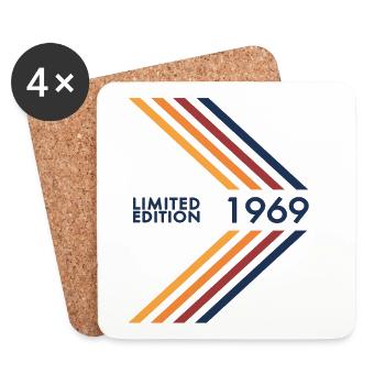 1969 Limited Edition Birthday Man Wife Vintage - Coasters (set of 4) - white - Front