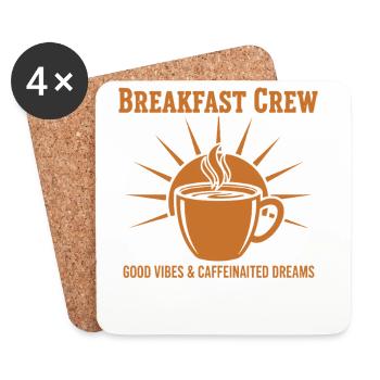 Breakfast Crew Caffeinated Dreams - Coasters (set of 4) - white - Front