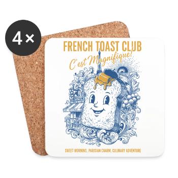 Breakfast French Toast Club Cest Magnifique Brunch - Coasters (set of 4) - white - Front
