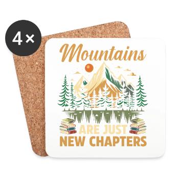 Hiking Mountain Trail Backpacking Outdoors Reading - Coasters (set of 4) - white - Front