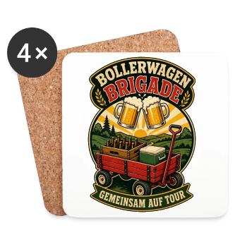 Bollerwagen Brigade Auf Tour Shirt - Untersetzer (4er-Set) - Weiß - Vorne