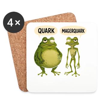 Quark Magerquark Lustige Frösche Für Froschfans - Untersetzer (4er-Set) - Weiß - Vorne