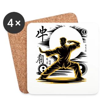 Tai Chi Zen Meditation – Chi Qigong Training - Untersetzer (4er-Set) - Weiß - Vorne
