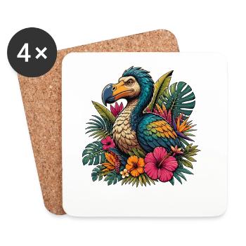Magie tropicale colorée du perroquet - Dessous de verre (lot de 4) - blanc - Devant