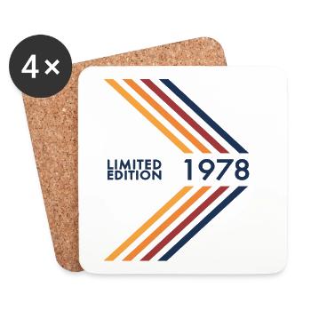 1978 Limited Edition Birthday Man Wife Vintage - Coasters (set of 4) - white - Front