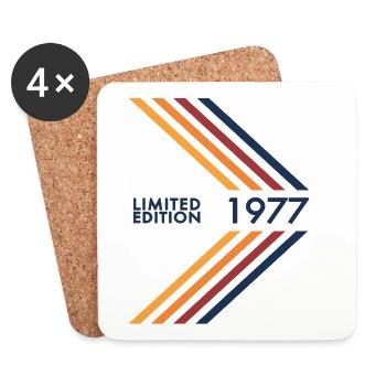 1977 Limited Edition Birthday Man Wife Vintage - Coasters (set of 4) - white - Front